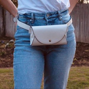 White Retro Fanny Pack